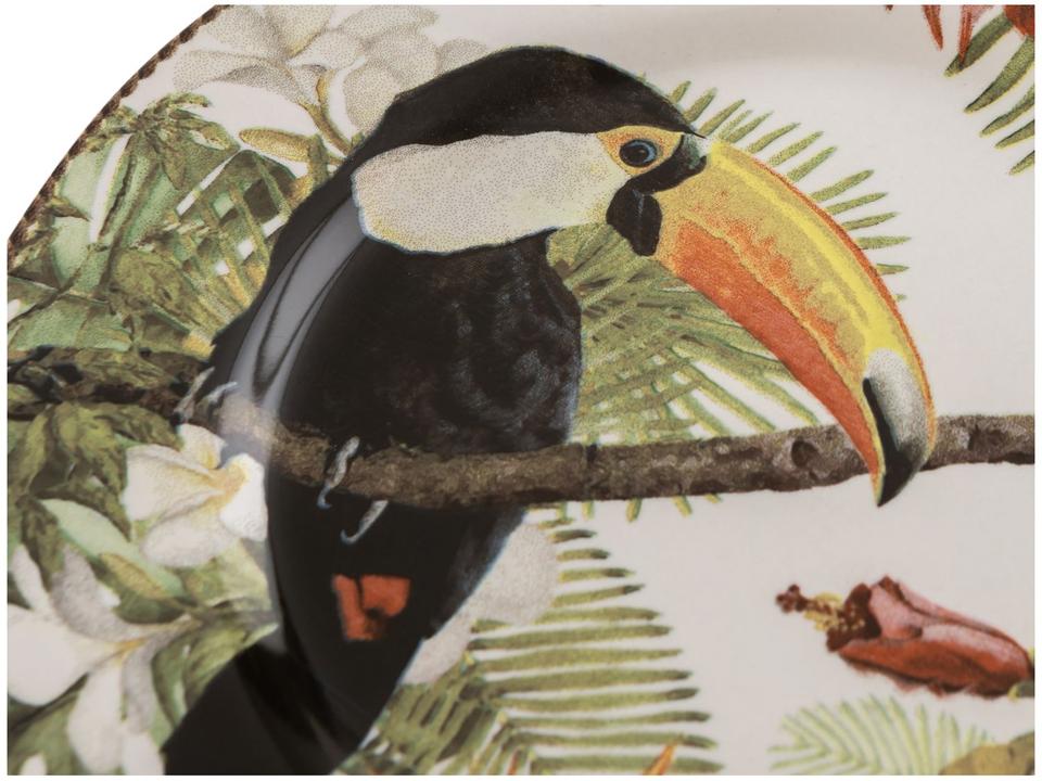 Aparelho de Jantar e Chá 20 Peças Alleanza Cerâmica Branco e Verde Trópicos - 9