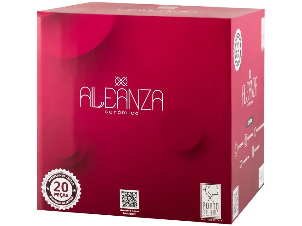 Aparelho de Jantar e Chá 20 Peças Alleanza Cerâmica Branco e Verde Trópicos - 17