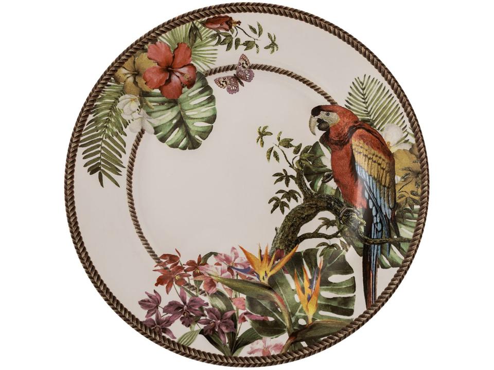 Aparelho de Jantar e Chá 20 Peças Alleanza Cerâmica Branco e Verde Trópicos - 3