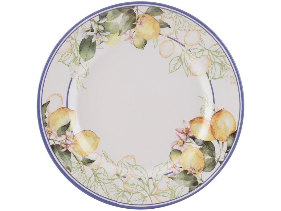 Aparelho de Jantar e Chá 20 Peças Alleanza de Cerâmica Branco e Azul Redondo Sorrento - 3