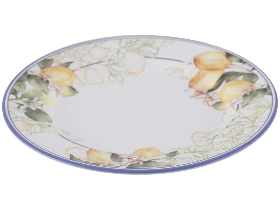 Aparelho de Jantar e Chá 20 Peças Alleanza de Cerâmica Branco e Azul Redondo Sorrento - 4