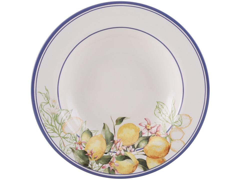 Aparelho de Jantar e Chá 20 Peças Alleanza de Cerâmica Branco e Azul Redondo Sorrento - 5