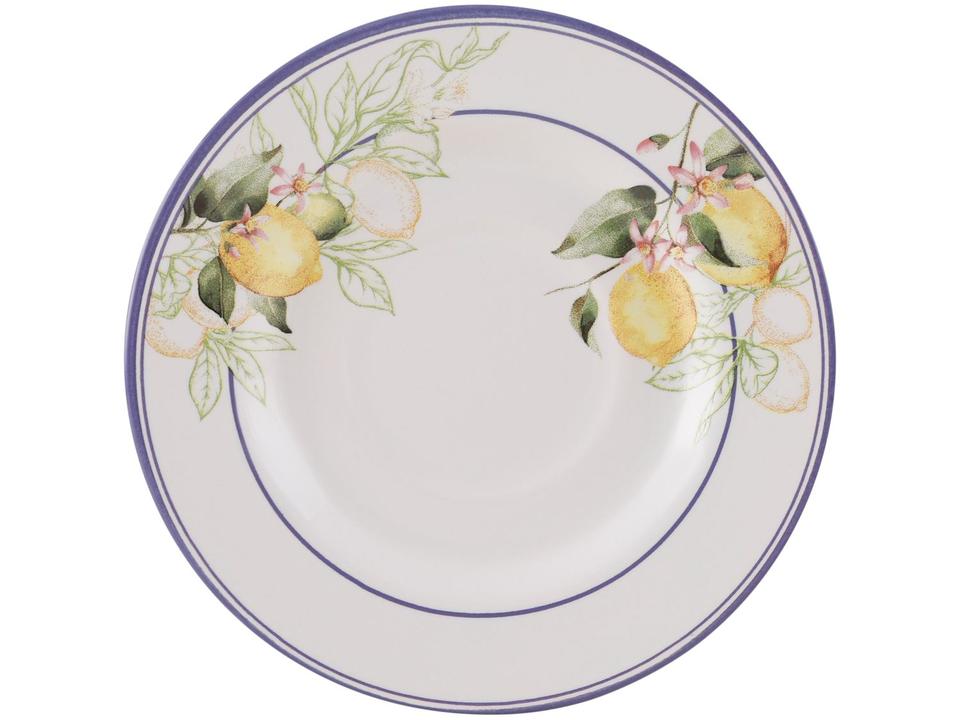 Aparelho de Jantar e Chá 20 Peças Alleanza de Cerâmica Branco e Azul Redondo Sorrento - 9