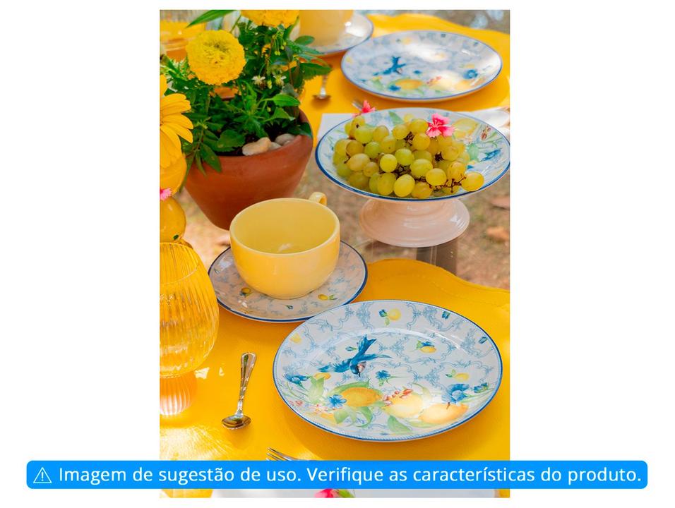 Aparelho de Jantar e Chá 20 Peças Alleanza Redondo Cerâmica Faiança Azul Sicília - 1