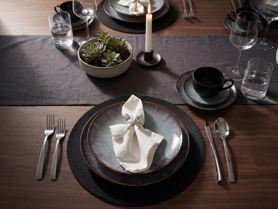 Aparelho de Jantar e Chá 20 Peças Alleanza Redondo Cerâmica Faiança Azul Tye Dye - 1