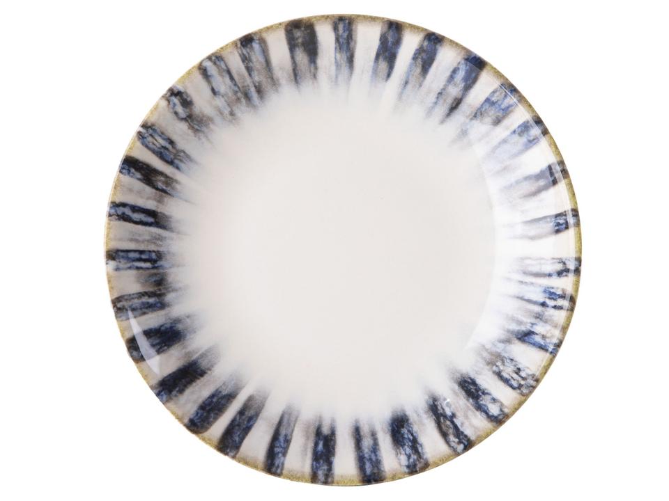 Aparelho de Jantar e Chá 20 Peças Alleanza Redondo Cerâmica Faiança Branco e Azul Istambul - 5