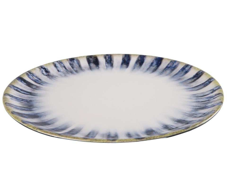 Aparelho de Jantar e Chá 20 Peças Alleanza Redondo Cerâmica Faiança Branco e Azul Istambul - 6