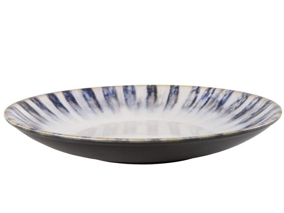 Aparelho de Jantar e Chá 20 Peças Alleanza Redondo Cerâmica Faiança Branco e Azul Istambul - 4