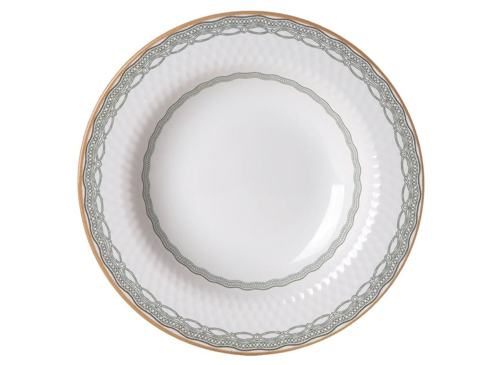 Aparelho de Jantar e Chá 20 Peças Alleanza Redondo Cerâmica Faiança Verde Olívia - 4