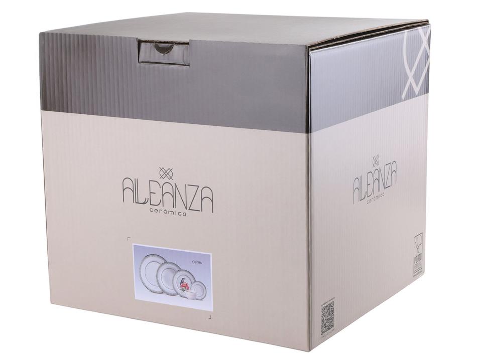 Aparelho de Jantar e Chá 20 Peças Alleanza Redondo Cerâmica Faiança Verde Olívia - 10