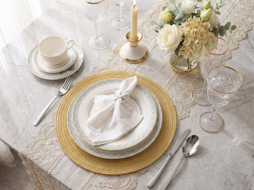 Aparelho de Jantar e Chá 20 Peças Alleanza Redondo Cerâmica Faiança Verde Olívia - 1