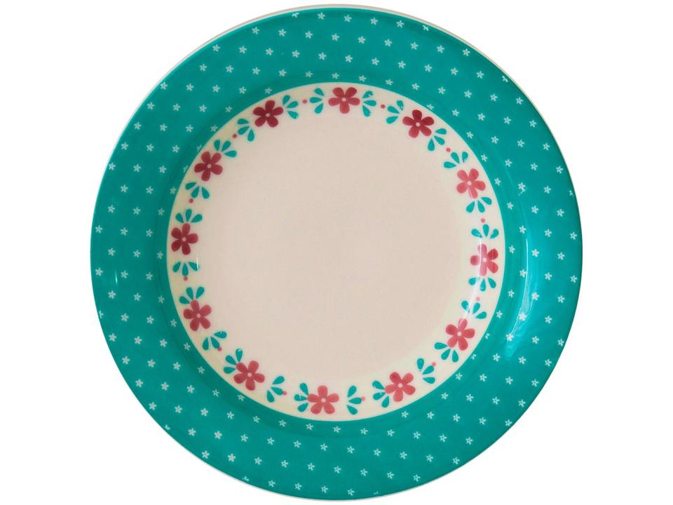 Aparelho de Jantar e Chá 20 Peças Biona de Cerâmica Redondo Branco e Azul Claro Donna Oxford - 5