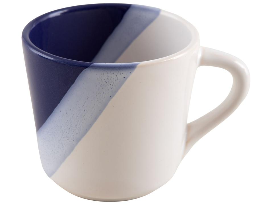 Aparelho de Jantar e Chá 20 Peças Cerâmica Brasilia Redondo Branco e Azul Cobalto Atual - 8