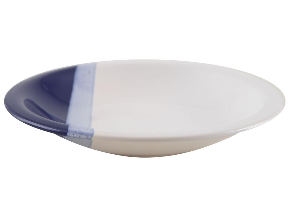 Aparelho de Jantar e Chá 20 Peças Cerâmica Brasilia Redondo Branco e Azul Cobalto Atual - 5