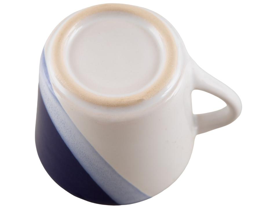 Aparelho de Jantar e Chá 20 Peças Cerâmica Brasilia Redondo Branco e Azul Cobalto Atual - 9