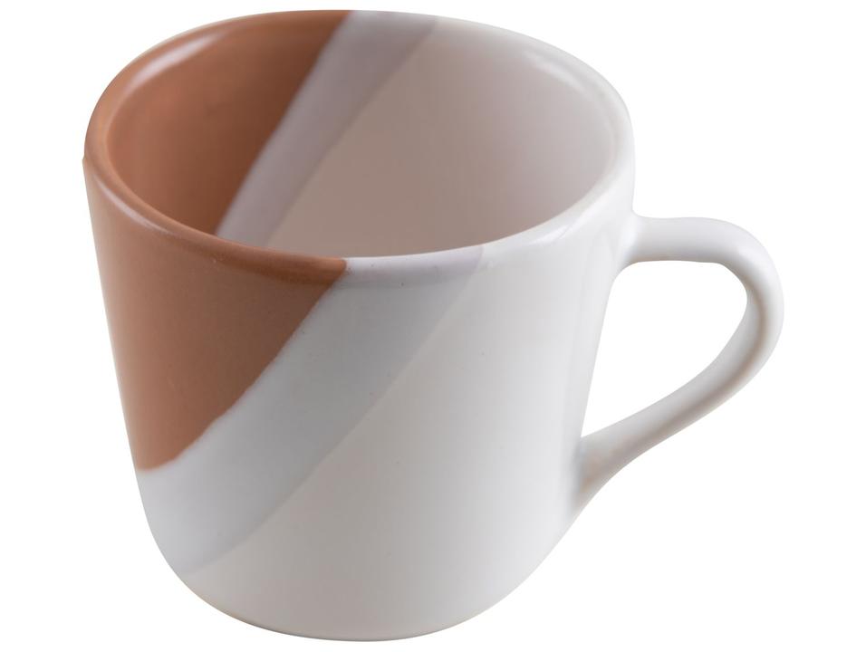 Aparelho de Jantar e Chá 20 Peças Cerâmica Brasilia Redondo Branco e Chocolate Atual - 7