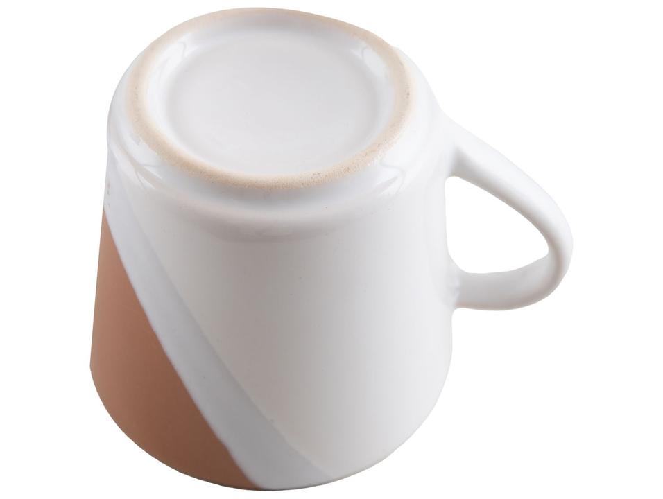 Aparelho de Jantar e Chá 20 Peças Cerâmica Brasilia Redondo Branco e Chocolate Atual - 8