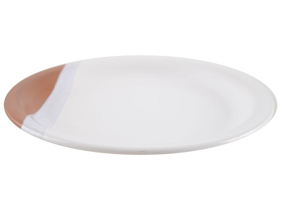 Aparelho de Jantar e Chá 20 Peças Cerâmica Brasilia Redondo Branco e Chocolate Atual - 6