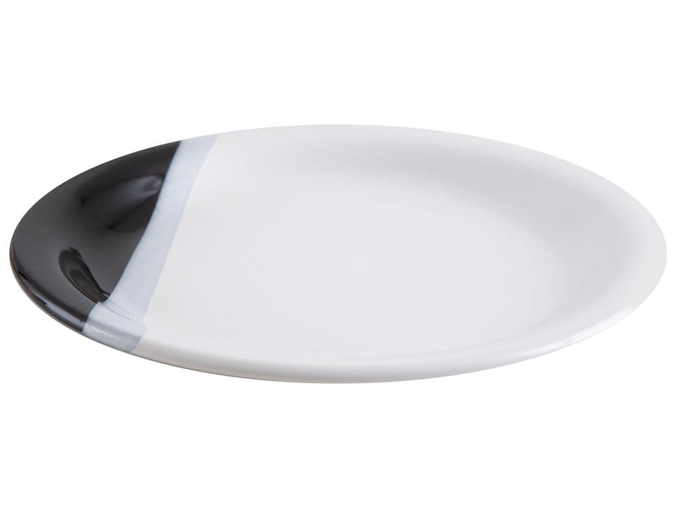Aparelho de Jantar e Chá 20 Peças Cerâmica Brasilia Redondo Branco e Preto Atual - 6