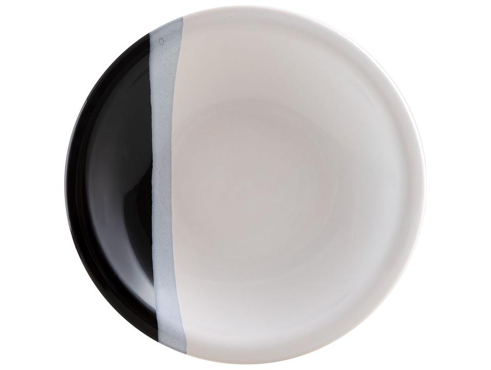Aparelho de Jantar e Chá 20 Peças Cerâmica Brasilia Redondo Branco e Preto Atual - 5
