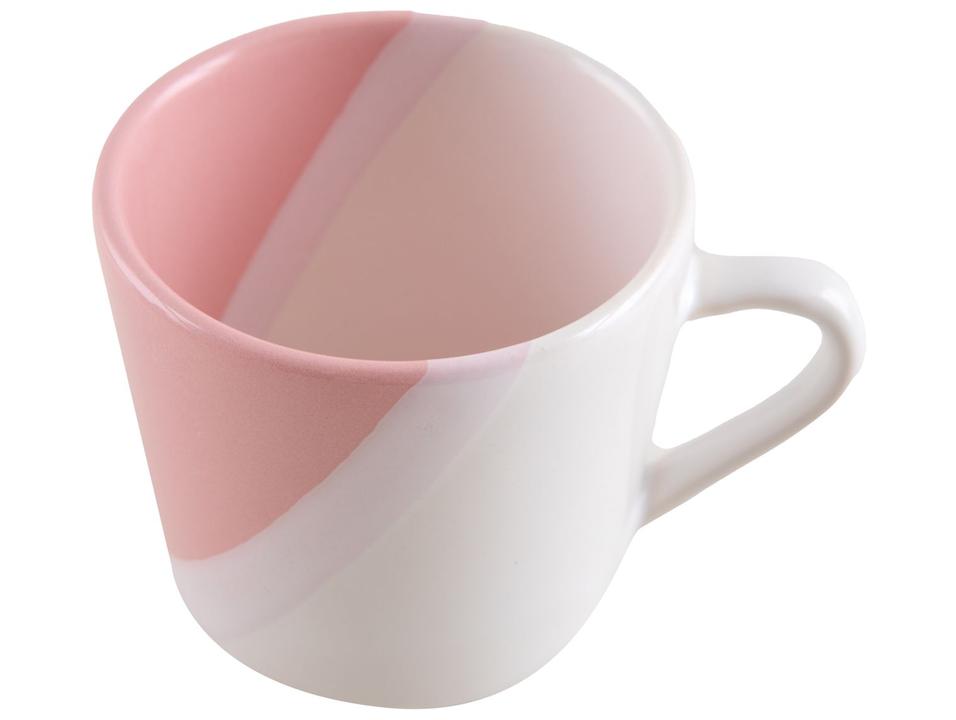 Aparelho de Jantar e Chá 20 Peças Cerâmica Brasilia Redondo Branco e Rosa Atual - 7