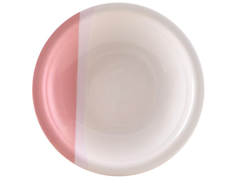 Aparelho de Jantar e Chá 20 Peças Cerâmica Brasilia Redondo Branco e Rosa Atual - 5