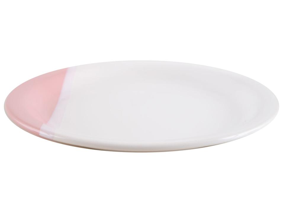 Aparelho de Jantar e Chá 20 Peças Cerâmica Brasilia Redondo Branco e Rosa Atual - 6