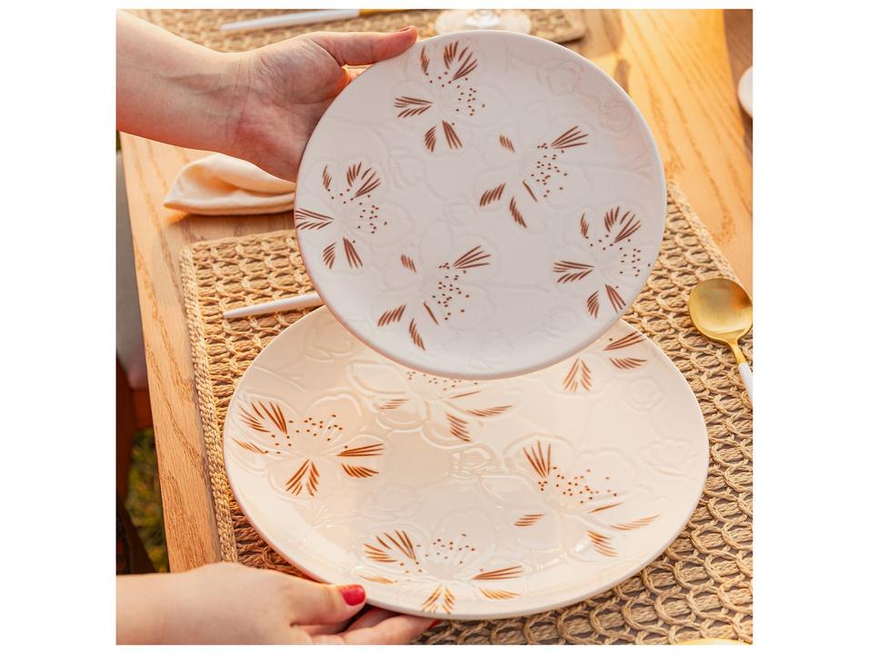 Aparelho de Jantar e Chá 20 Peças Oxford Daily Redondo de Cerâmica Unni Orquídea - 1