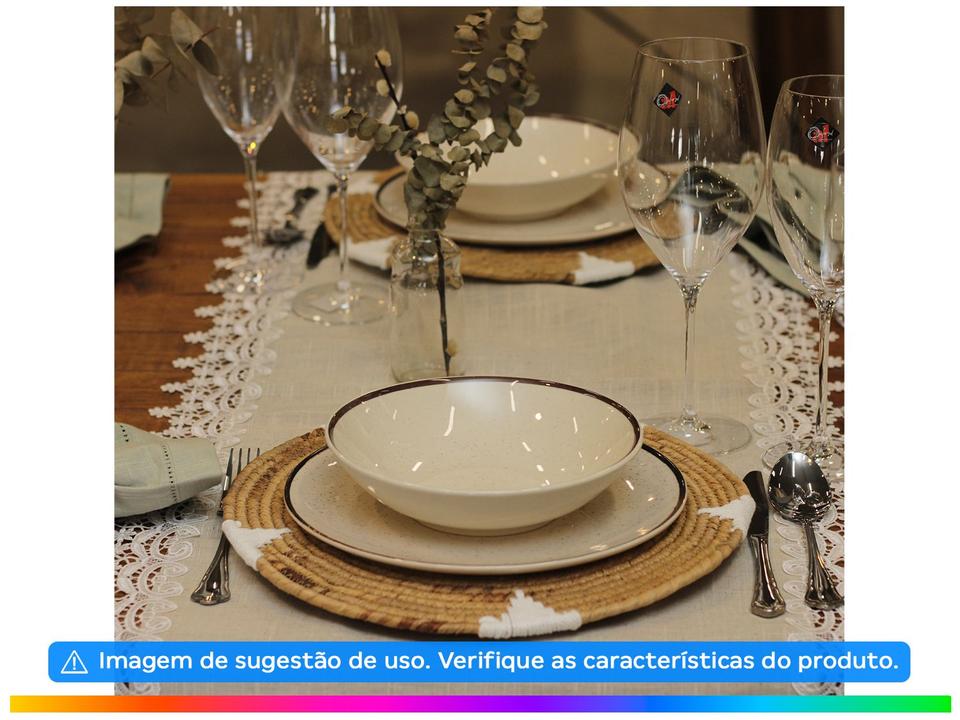 Aparelho de Jantar e Chá 20 Peças Oxford de Cerâmica Bege e Marrom Redondo Unni Brisa - 3