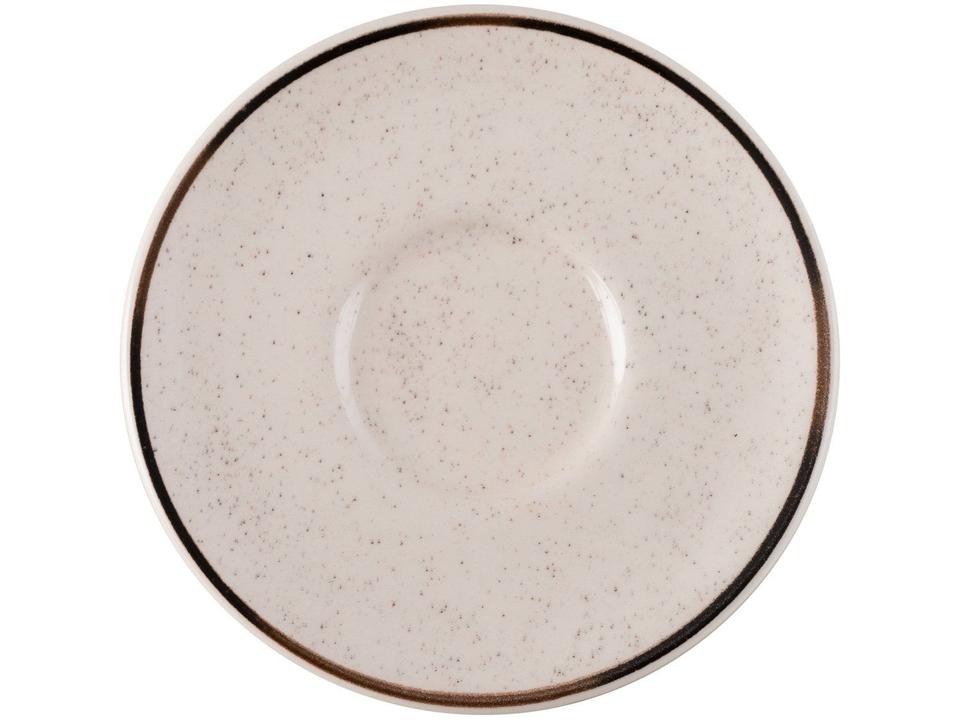 Aparelho de Jantar e Chá 20 Peças Oxford de Cerâmica Bege e Marrom Redondo Unni Brisa - 12