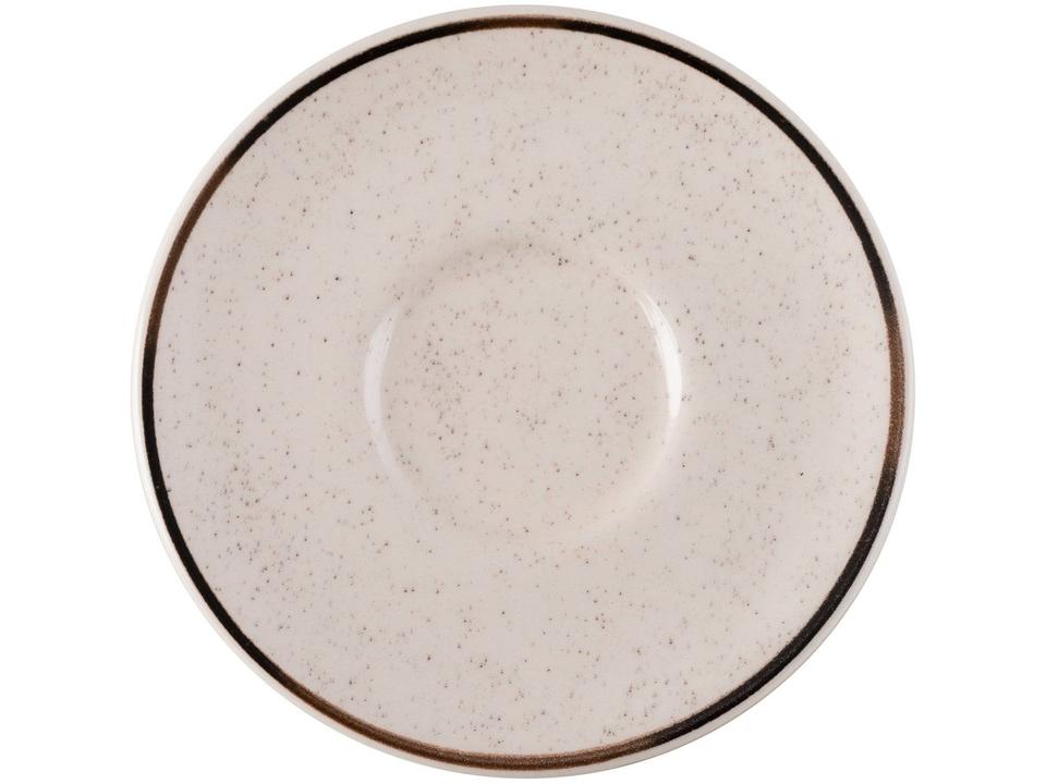 Aparelho de Jantar e Chá 20 Peças Oxford de Cerâmica Bege e Marrom Redondo Unni Brisa - 12