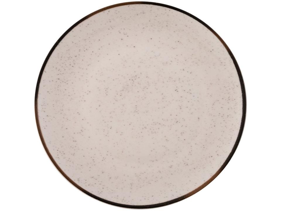 Aparelho de Jantar e Chá 20 Peças Oxford de Cerâmica Bege e Marrom Redondo Unni Brisa - 9