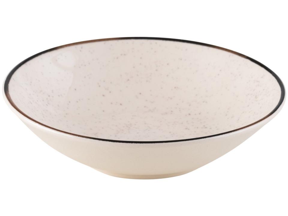 Aparelho de Jantar e Chá 20 Peças Oxford de Cerâmica Bege e Marrom Redondo Unni Brisa - 11