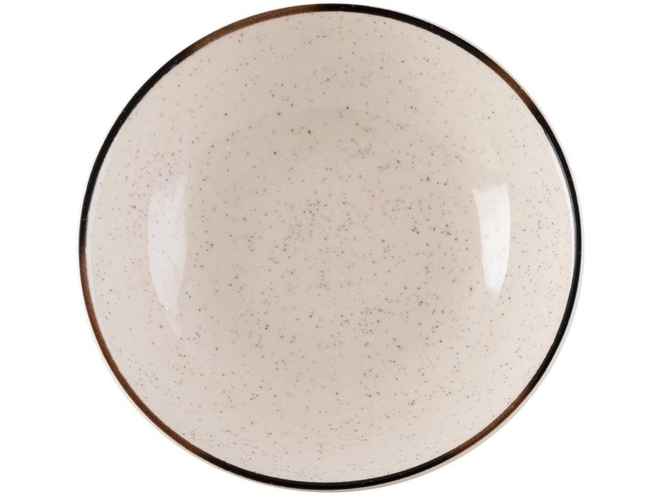 Aparelho de Jantar e Chá 20 Peças Oxford de Cerâmica Bege e Marrom Redondo Unni Brisa - 6