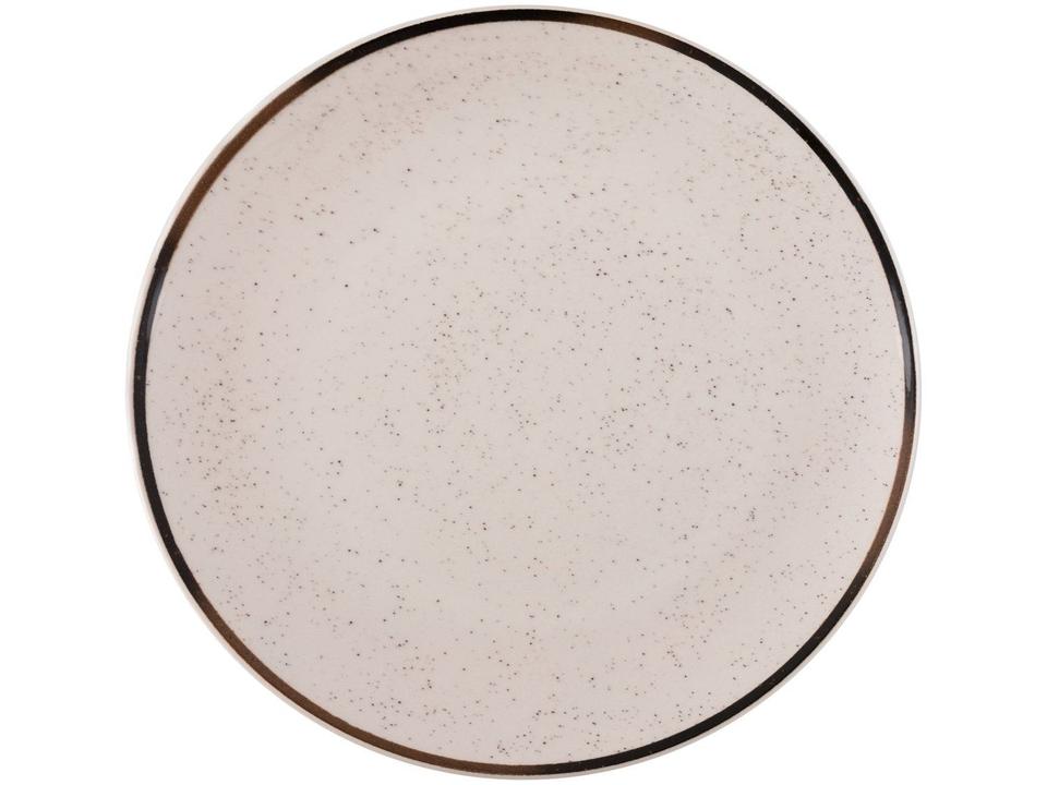 Aparelho de Jantar e Chá 20 Peças Oxford de Cerâmica Bege e Marrom Redondo Unni Brisa - 8