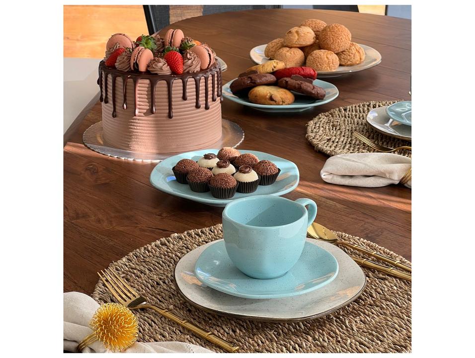 Aparelho de Jantar e Chá 20 Peças Oxford de Porcelana Azul Ryo Blue Bay - 1