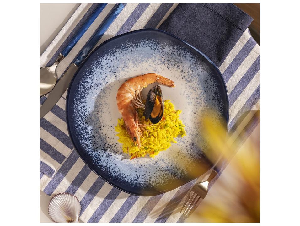 Aparelho de Jantar e Chá 20 Peças Oxford de Porcelana Azul Ryo Galápagos - 1