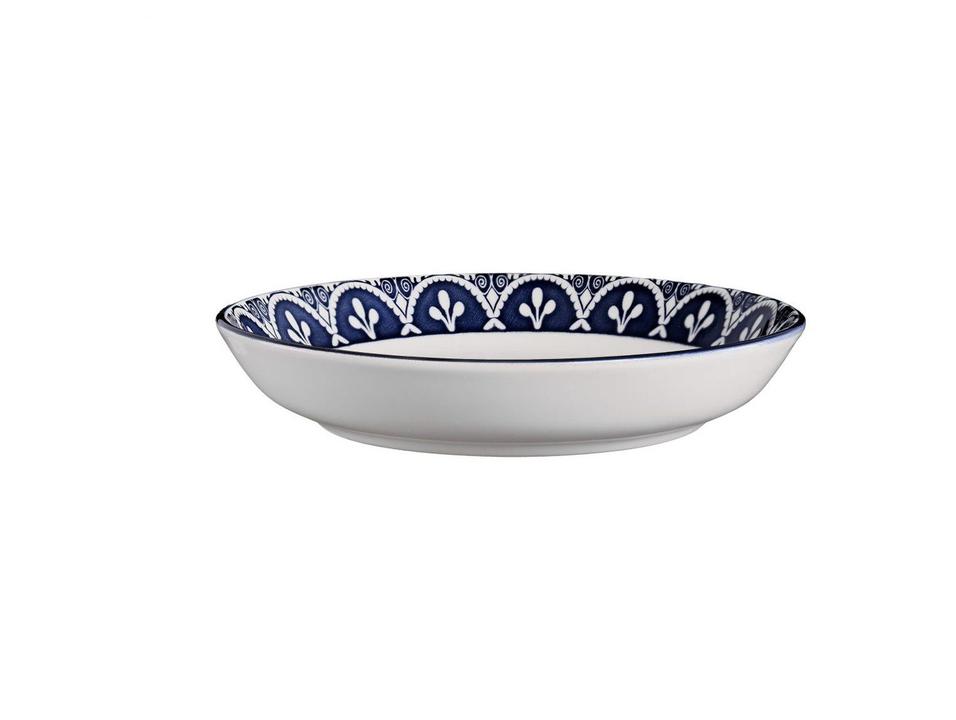 Aparelho de Jantar e Chá 20 Peças Oxford Redondo Cerâmica Azul e Branco Flat Málaga - 7