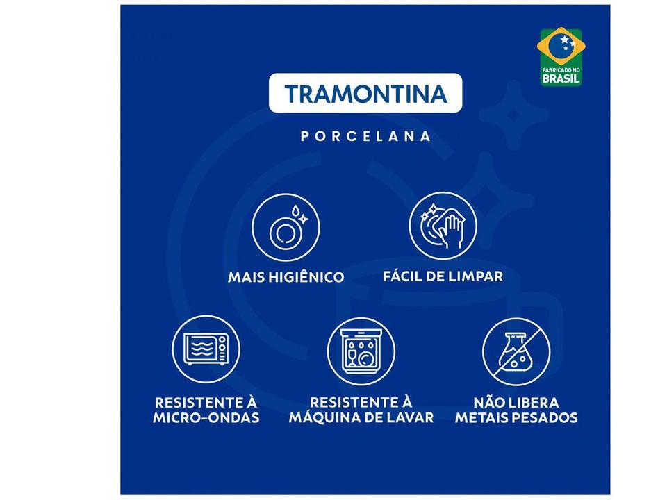 Aparelho de Jantar e Chá 20 Peças Tramontina Porcelana Branco Redondo Ingrid - 8