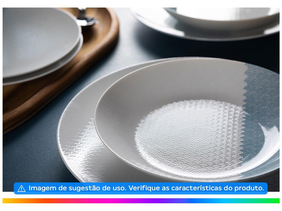 Aparelho de Jantar e Chá 20 Peças Tramontina Redondo de Porcelana Branco e Azul Aquarius 96589056 - 3