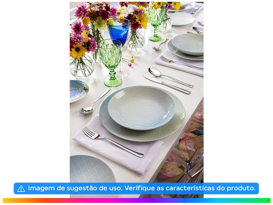 Aparelho de Jantar e Chá 20 Peças Tramontina Redondo de Porcelana Branco e Azul Polaris 96589040 - 2