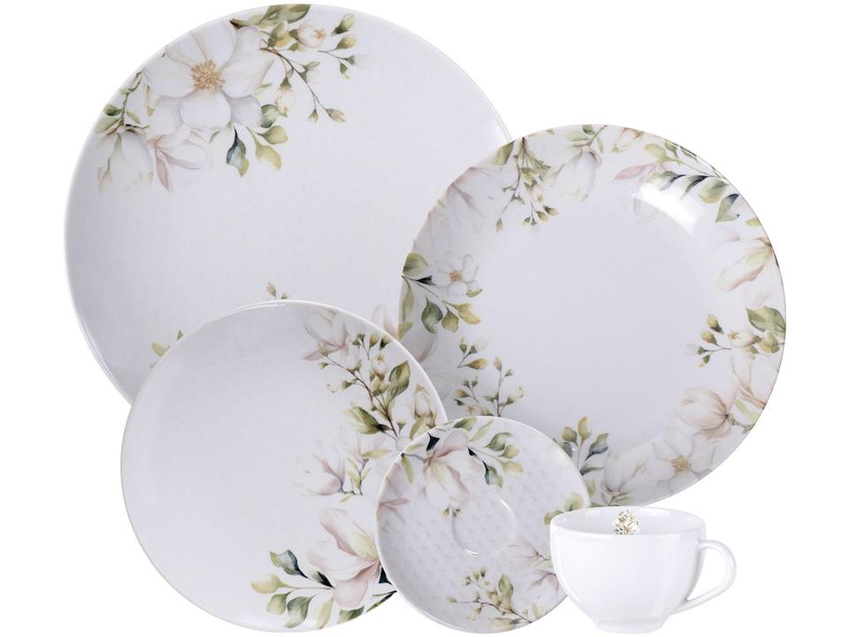 Aparelho de Jantar e Chá 20 Peças Tramontina Redondo de Porcelana Branco Magnólia 96589034