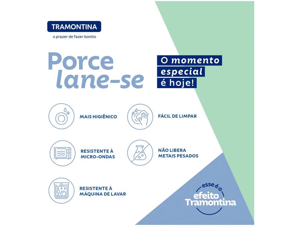 Aparelho de Jantar e Chá 20 Peças Tramontina Redondo de Porcelana Branco Mesh 96589028 - 3