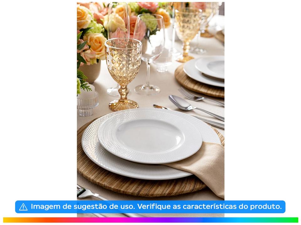 Aparelho de Jantar e Chá 20 Peças Tramontina Redondo de Porcelana Branco Mesh 96589028 - 2
