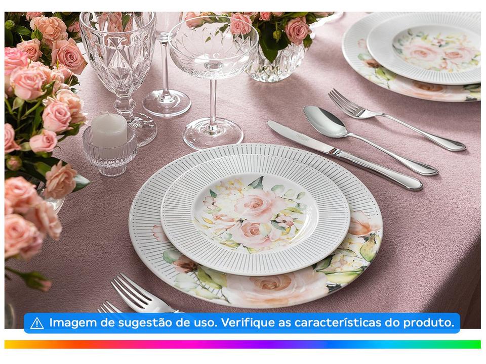 Aparelho de Jantar e Chá 20 Peças Tramontina Redondo de Porcelana Branco Ornatta 96589050 - 2
