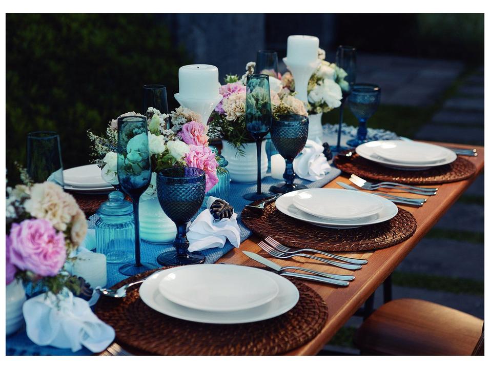 Aparelho de Jantar e Chá 20 Peças Tramontina Redondo Porcelana Branco Sophia - 1