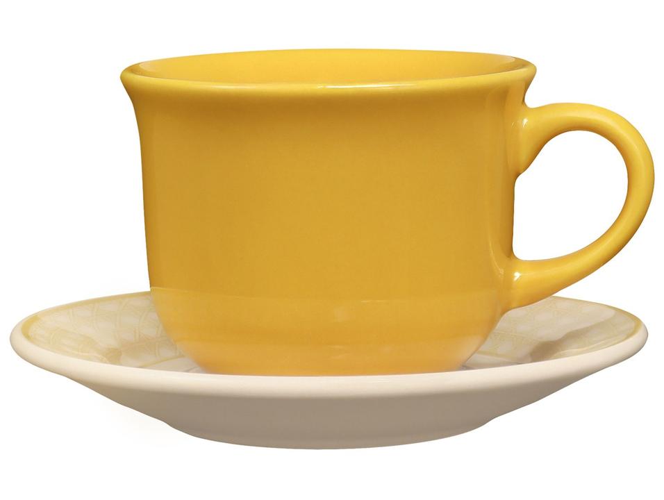 Aparelho de Jantar e Chá 30 Peças Biona Redondo Cerâmica Trama Mostarda Oxford - 3