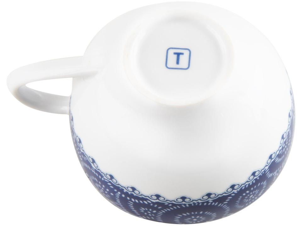 Aparelho de Jantar Sobremesa e Chá 20 Peças Tramontina de Porcelana Azul Redondo Umeko - 11
