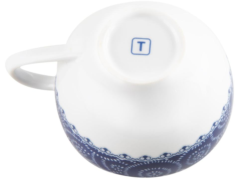 Aparelho de Jantar Sobremesa e Chá 20 Peças Tramontina de Porcelana Azul Redondo Umeko - 11