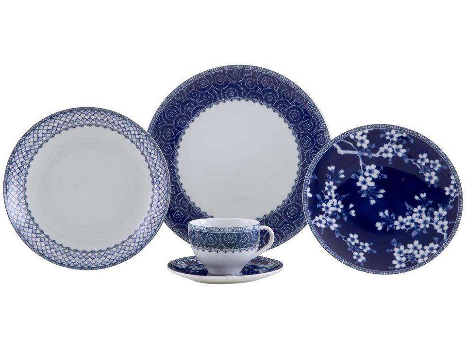 Aparelho de Jantar Sobremesa e Chá 20 Peças Tramontina de Porcelana Azul Redondo Umeko - 2